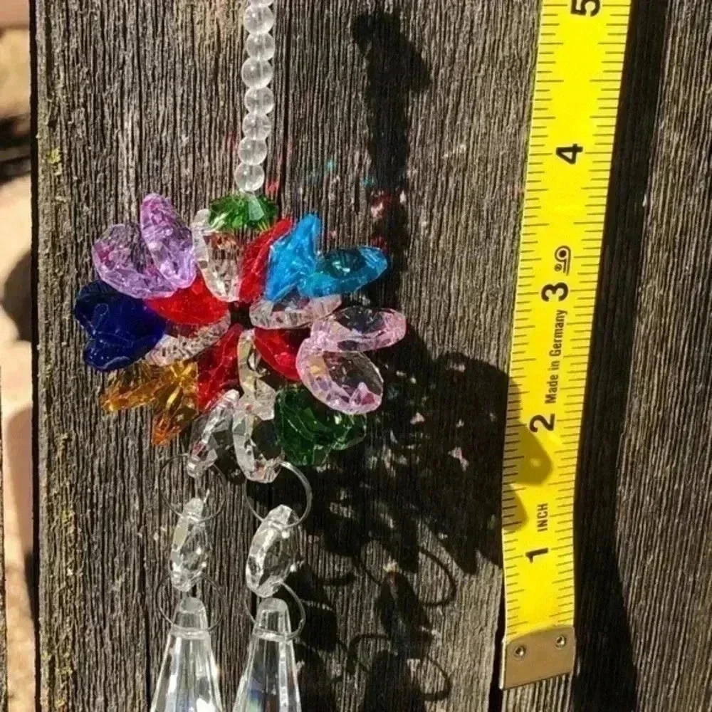 Gorgeous K9 Crystal Rainbow Huge Flower Suncatcher NWT